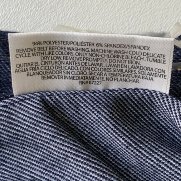 BOBBIE BROOKS Blue Denim Look Short Sleeves Button Down Shirt Knit Dress Sz S - Picture 7 of 7